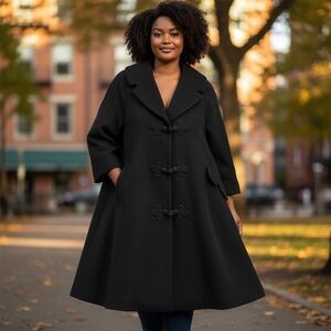 Elegant Black Women's Swing Coat. One Size
